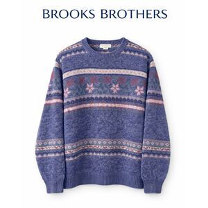Vintage‎ Brooks Brothers Fair Isle Wool Sweater Blue Multicolor Size M Unisex